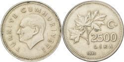 World Coins - Coin, Turkey, 2500 Lira, 1991, , Nickel-Bronze, KM:1015
