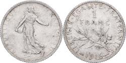 World Coins - France, Franc, Semeuse, 1916, Paris, Silver, , Gadoury:467, KM:844.1