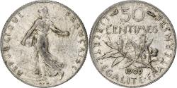 World Coins - Coin, France, Semeuse, 50 Centimes, 1909, Paris, , Silver, KM:854