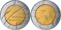World Coins - Coin, San Marino, 500 Lire, 1990, Rome, , Bi-Metallic, KM:256