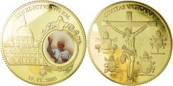 World Coins - France, Medal, Le Pape Benoit XVI, 2005, , Copper Gilt