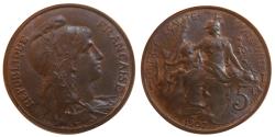 World Coins - Coin, France, Dupuis, 5 Centimes, 1907, Paris, , Bronze, Gadoury:165