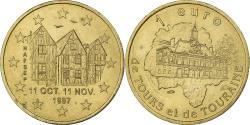 World Coins - France, 1 Euro de Tours et Touraine, half-timbered houses, 1997, Brass