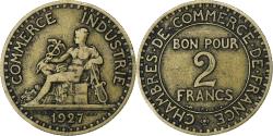 World Coins - France, 2 Francs, Chambre de commerce, 1927, Paris, Cupro-Aluminium,