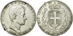 World Coins - Coin, ITALIAN STATES, SARDINIA, Carlo Alberto, 5 Lire, 1845, Genoa,