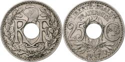 World Coins - France, 25 Centimes, Lindauer, 1917, Paris, Souligné, Nickel,