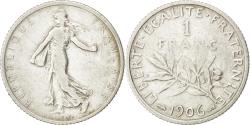 World Coins - Coin, France, Semeuse, Franc, 1906, , Silver, KM:844.1, Gadoury:467