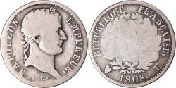 World Coins - Coin, France, Napoléon I, Franc, 1808, Torino, Very rare, , Silver