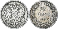 World Coins - Coin, Finland, Alexander III, 25 Penniä, 1891, Helsinki, , Silver
