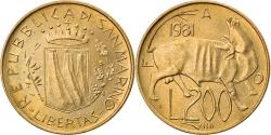 World Coins - Coin, San Marino, 200 Lire, 1981, Rome, , Aluminum-Bronze, KM:123