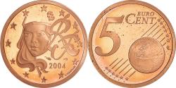 World Coins - France, 5 Euro Cent, 2004, Paris, Proof / BE, , Copper Plated Steel