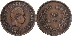 World Coins - Portugal, Carlos I, 20 Reis, 1891, Bronze, , KM:533