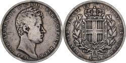 World Coins - Italian States, SARDINIA, Carlo Alberto, 5 Lire, 1836, Genoa, Silver,