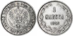 World Coins - Finland, Alexander III, Markka, 1892, Helsinki, Silver, , KM:3.2
