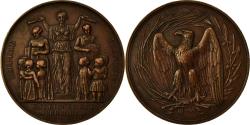 World Coins - France, Medal, Empire Français, Enseignement Primaire, 1853, Farochon