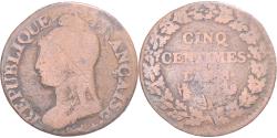 World Coins - Coin, France, Dupré, 5 Centimes, AN 8, , Copper, Gadoury:126a
