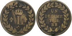 World Coins - France, Louis XVIII, Décime., 1815., Strasbourg, Copper,