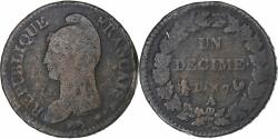 World Coins - France, Decime, Dupré, AN 7, Paris, Copper, , Gadoury:187