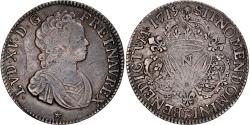 World Coins - France, Louis XV, 1/4 Ecu aux 3 couronnes, 1715, Montpellier, Unique, Silver
