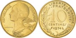 World Coins - Coin, France, Marianne, 10 Centimes, 1974, Paris, FDC,