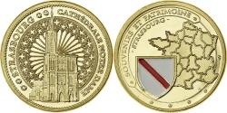 World Coins - France, Medal, Cathédrale de Strasbourg, Gilt iron, Colourized,