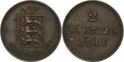 World Coins - Guernsey, 2 Doubles, 1911, Heaton, Bronze, , KM:9
