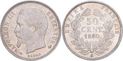 World Coins - France, Napoleon III, 50 Centimes, 1860, Paris, Silver, , Gadoury:414