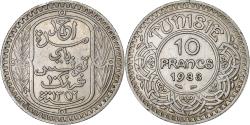 World Coins - Tunisia, Ahmad Pasha Bey, 10 Francs, 1933/AH1352, Paris, Silver, , KM:255