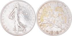 World Coins - Coin, France, Semeuse, Franc, 1910, Paris, , Silver, KM:844.1