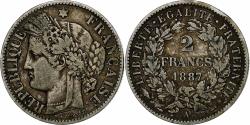 World Coins - Coin, France, Cérès, 2 Francs, 1887, Paris, , Silver, KM:817.1