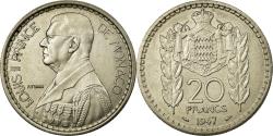 World Coins - Coin, Monaco, Louis II, 20 Francs, Vingt, 1947, Poissy,