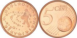 World Coins - Slovenia, 5 Euro Cent, "The Sower" sowing stars, 2007, , Copper Plated
