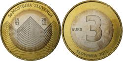 World Coins - Slovenia, 3 Euro, 2011, Vantaa, Bi-Metallic, , KM:101