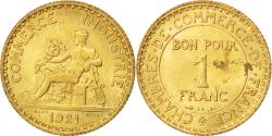 World Coins - Coin, France, Chambre de commerce, Franc, 1921, , Aluminum-Bronze