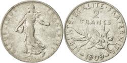 World Coins - Coin, France, Semeuse, 2 Francs, 1909, Paris, , Silver, KM:845.1