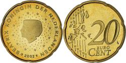 World Coins - Netherlands, 20 Euro Cent, 2002, Utrecht, , Brass, KM:238