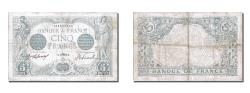World Coins - Banknote, France, 5 Francs, 5 F 1912-1917 ''Bleu'', 1915, 1915-08-27, EF(40-45)
