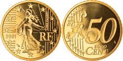 World Coins - France, 50 Euro Cent, 2001, Paris, Proof, , Brass, Gadoury:6., KM:1287