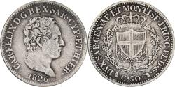 World Coins - Italian States, SARDINIA, Carlo Felice, 50 Centesimi, 1826, Torino, Silver