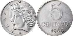 World Coins - Coin, Brazil, 5 Centavos, 1969, planchet error, , Stainless Steel