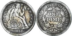 Us Coins - Coin, United States, Seated Liberty Dime, Dime, 1857, U.S. Mint, Philadelphia