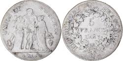 World Coins - Coin, France, Union et Force, 5 Francs, AN 7, Perpignan, , Silver