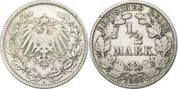 World Coins - GERMANY - EMPIRE, 1/2 Mark, 1906, Berlin, Silver, , KM:17