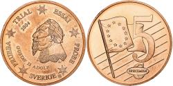 World Coins - Sweden, Medal, 5 C, Essai-Trial, 2004, Copper, Gustav II,