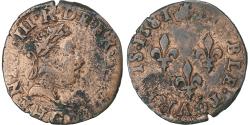 World Coins - France, Henri III, Double Tournois, 1581, Poitiers, Copper,