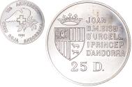 World Coins - Coin, Andorra, 25 Diners, 1991, , Silver, KM:65