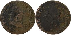 World Coins - France, Louis XIII, Double Tournois, 1628, Copper, , Gadoury:8