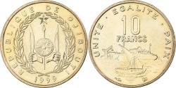World Coins - Djibouti, 10 Francs, 1999, Paris, Aluminum-Bronze, , KM:23