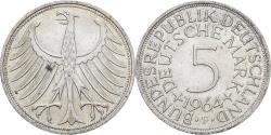 World Coins - Federal Republic of Germany, 5 Mark, 1964, Stuttgart, Silver,