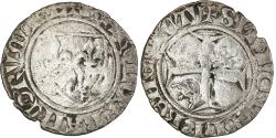 World Coins - Coin, France, Charles VI, 1/2 Guénar, Uncertain Mint, , Billon